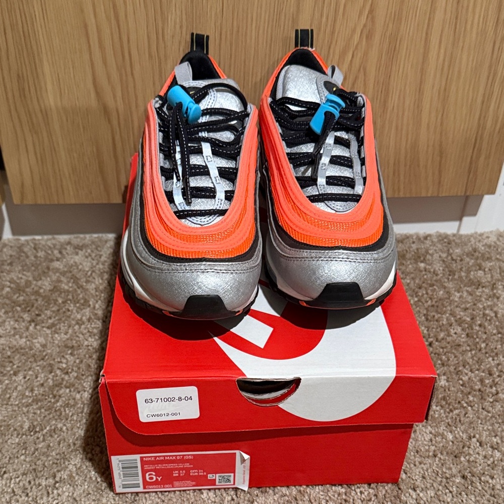 Orange and Silver Athletic Sneakers Nike Max 97